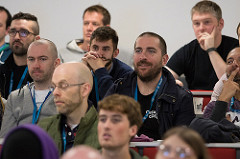 pictures of a group of attendees in the presentation room at WordCamp 2016